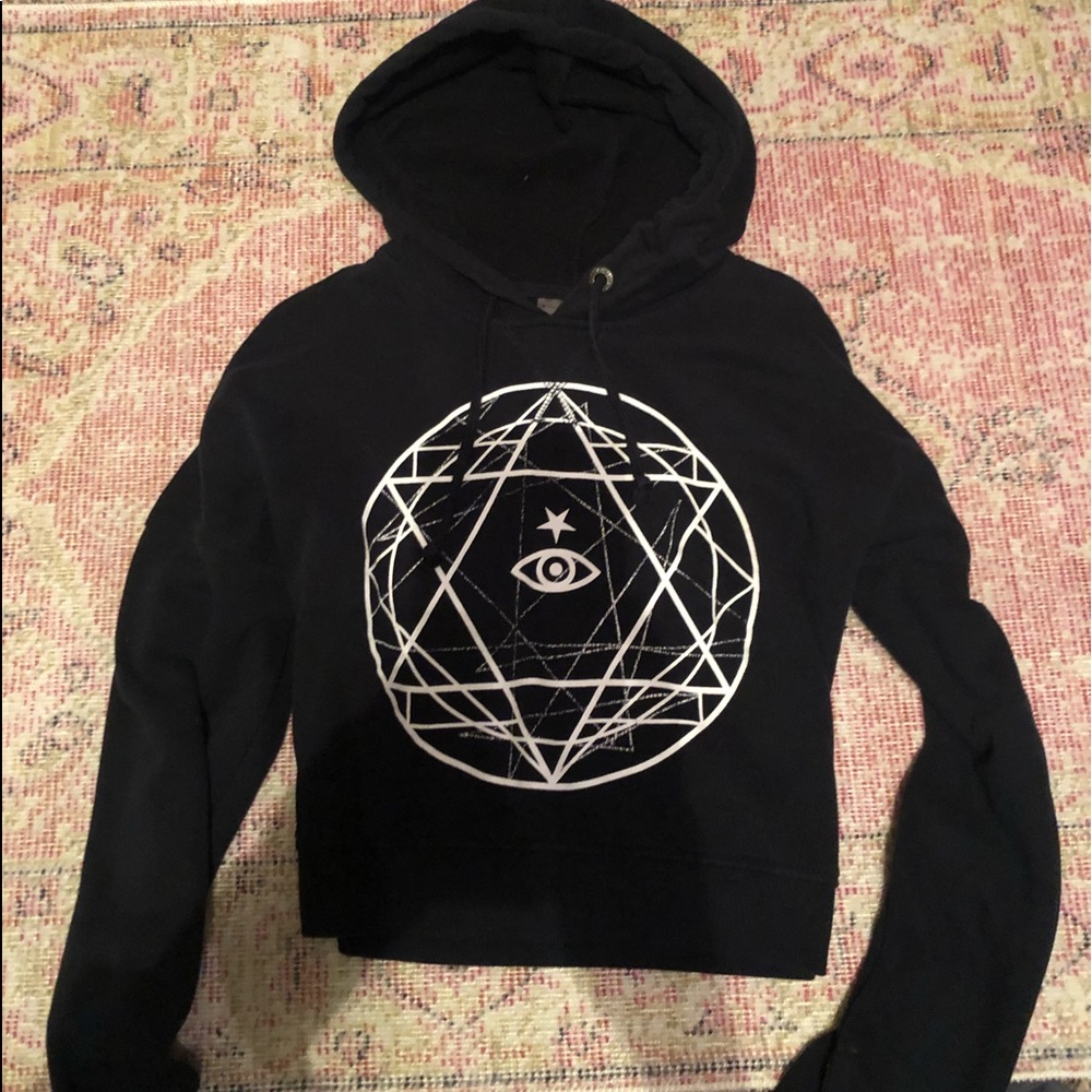 Geo Crop Top Hoodie